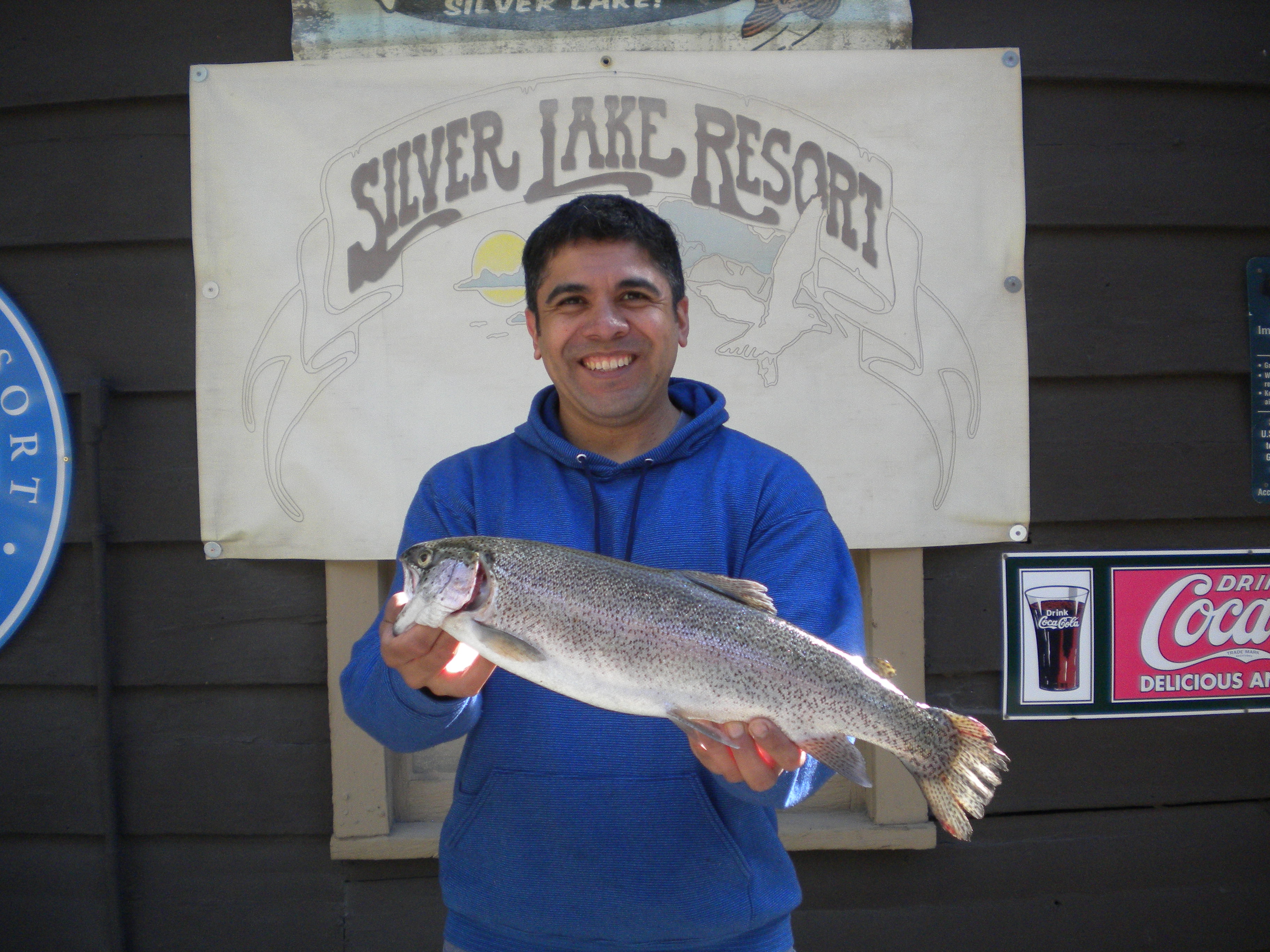 Brandon Ontiveros landed this nice 2 pound 14 oz Rainbow fishing on Silver Lake from a boat using Berkley Power Bait