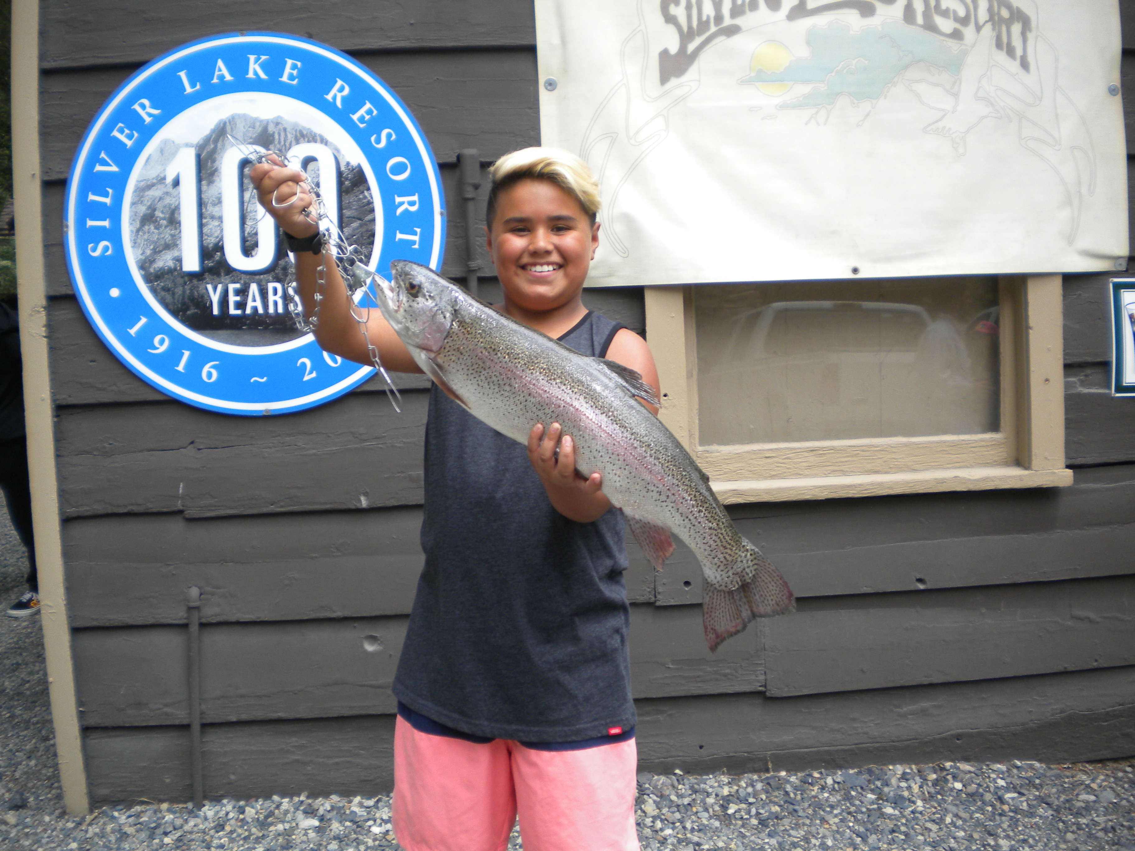 Joaquin Romero landed this monster 6 pound 8 oz Rainbow trolling on Silver Lake
