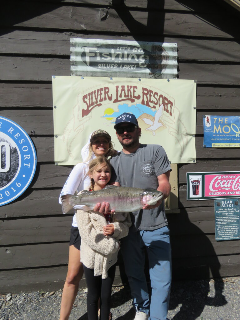Kyle Muir with a beautiful 5# Rainbow caught from a boat on Silver Lake using a Thomas Buoayant